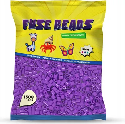 Produktbild von Benny Beads Bügelperlen 1500 Stück, Midi-Größe 5mm, Kreatives Bastelzubehör DIY Fuse Beads (Lila)