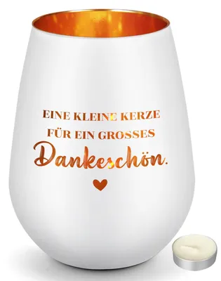 Image de Bougie en verre – Avec l'inscription "Merci" – Décoration pour l'intérieur
