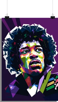 Produktbild von Jimi Hendrix Poster - Musik Poster - Gitarrist Poster - Musiklegende Poster - 61x91cm - Perfekt zum Einrahmen