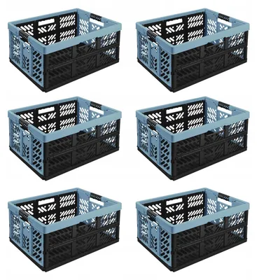 Produktbild von Keeeper Ben 6x Klappkorb Einkauf Pastelblau 45L