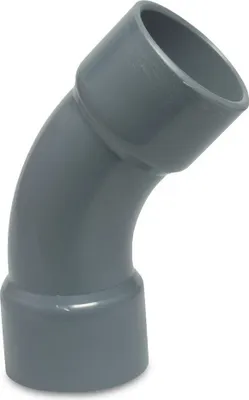Produktbild von Mega Bogen 45° PVC-U 50 mm Klebemuffe 16 bar, grau