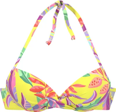 Produktbild von s.Oliver Push-Up-Bikini-Top Mallorca gelb-bedruckt Größe 36 Cup A