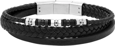 Produktbild von Schwarzes Kunstlederarmband, mehrreihig von Unique