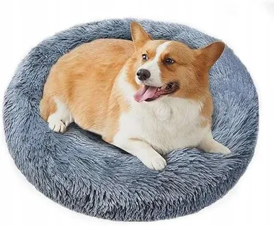 Produktbild von X001TKEDUB Hundebett weich rund 60 cm dunkelgrau