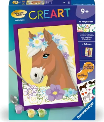 Image de Ravensburger CreArt - Peinture par numéros 23999 - Cheval avec fleurs - à partir de 9 ans 23999