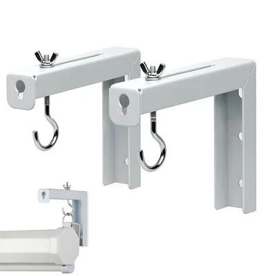 Produktbild von 2er-Pack L-Wandhalterung für Beamer & Projektionsleinwand, Universell, Mit Handhaken, Für Wand- oder Deckenmontage