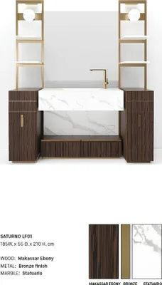 Produktbild von Brauner Badezimmerschrank Badezimmermöbel Badezimmerschrank Klassische Möbel