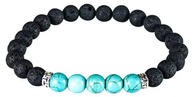 Image de Bracelet en pierre volcanique - Turquoise