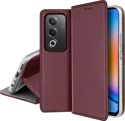 Zdjęcie produktu dla ETUI SKÓRZANE do Oppo A80 5G MAGNETYCZNE BOOK CASE TOKRA SZKŁO 9H