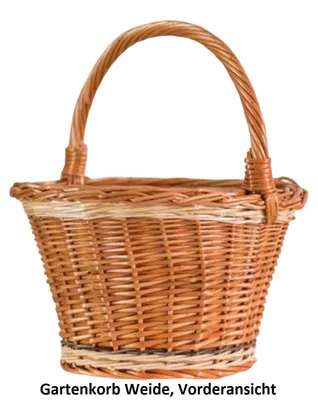 Produktbild von Runder Weiden-Gartenkorb Natur, Handarbeit, Ø 31 cm, Korbhöhe 38 cm, Gesamthöhe 56 cm