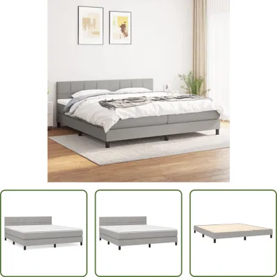Produktbild von The Living Store Boxspringbett mit Matratze Hellgrau 180x200 cm Stoff
