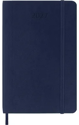 Immagine prodotto di Calendario settimanale 12 mesi tascabile A6 1 settimana per pagina, formato orizzontale, copertina morbida, colore zaffiro, 2027