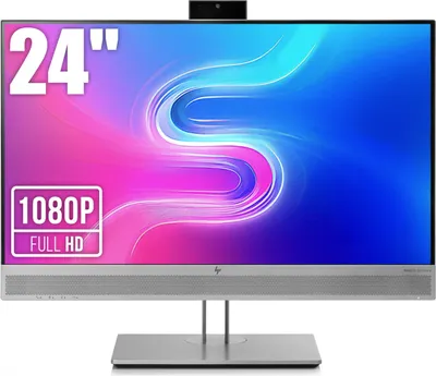 Produktbild von HP EliteDisplay E243m, 60,5 cm (23.8"), 1920 x 1080 Pixel, Full HD, LED, 5 ms, Schwarz, Silber