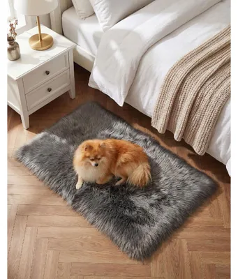 Obrázek produktu pro Plyšový koberec Shaggy, šedý, omyvatelný, 50x80 cm