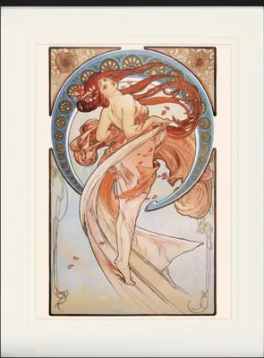 Produktbild von Alphonse Mucha Gerahmtes Bild Mit Edlem Passepartout | Wand-Bilder | Im Bilderrahmen - Der Tanz, 1898 (80 x 60 cm)