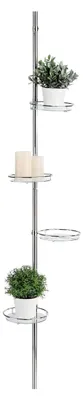 Produktbild von Teleskopisches Blumenregal mit 4 Glasablagen - ausziehbares Pflanzenregal von 175 bis 275 cm