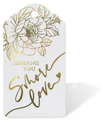 50 Goldfolie Geschenkanhänger 'S'more Love' Blumen