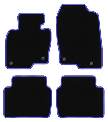 Produktbild von Fußmatten Automatten Velours Schwarz/Blau für Mazda CX-5 II 2017- Set 4-tlg
