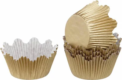 Image de Oetker Pudding & Baking Moules à muffins en papier, 60 pièces, Moule à muffins, Moules à pâtisserie, Accessoires de pâtisserie, Papier, Or, Ø 8 cm, 1831