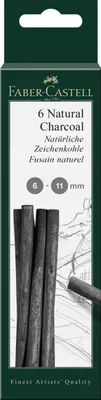Produktbild von FABER-CASTELL Natural Pitt Kohle 6-11 mm 6 Stück
