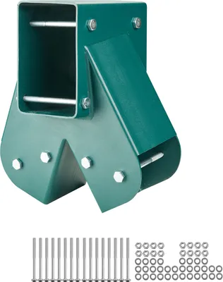 Image de SucceBuy Kit de supports de balançoire A-Frame, kit robuste en acier au carbone avec accessoires de montage, bricolage pour pieds de 101,6 x 101,6 mm et poutres de 101,6 x 152,4 mm, vert, 2 pièces