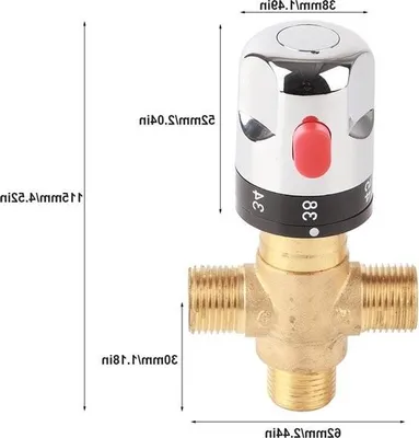 Produktbild von Thermostatisches Mischventil, Wassertemperatur-Regelventil – Duschmischventil G1/2" (DN15) – Messing.