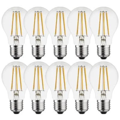 Image de 10 x LED filament ampoule 6W = 60W E27 clair 806lm lumière du jour 6500K blanc froid
