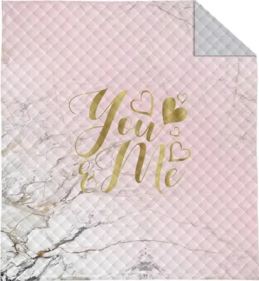 Obrázek produktu pro Detexpol Dekorativní přehoz na postel 220x240 You&Me pink powder gold K_68 112 Přehoz na postel