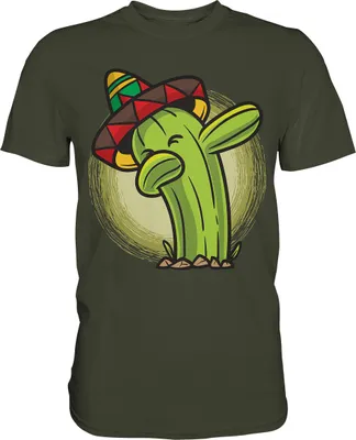 Produktbild von Dabbing Kaktus Sombrero T-Shirt – Urban Khaki / S