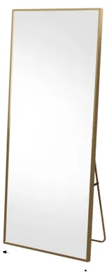 Zdjęcie produktu dla Lustro podłogowe, nowoczesny design, minimalistyczny styl, złote - 173 x 63 cm