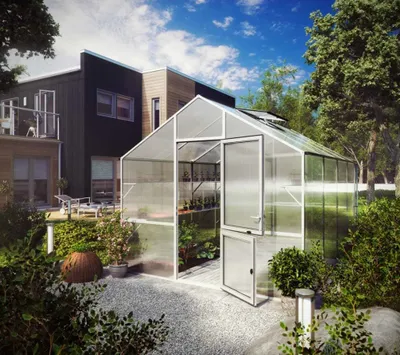 Produktbild von KGT Gewächshaus "Lilie IV" anthrazit-grau 12,7 m² 10 mm HKP