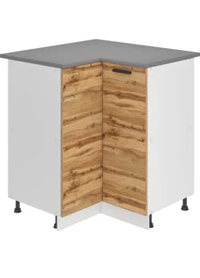 Produktbild von Belini Unterschrank Küche, Küchenunterschrank 90 cm Breite. SNP Küchenunterschrank mit Arbeitsplatte. Eckschrank Küche mit 1 Tür, Wotan-Eiche