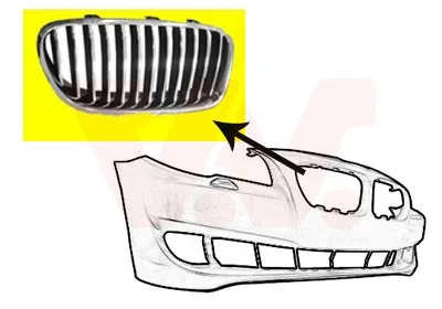Produktbild von VAN WEZEL 0617514 Kühlergrill Frontgrill für BMW 5 Touring (F11) Rechts Chrom