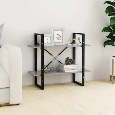 Produktbild von Bücherregal 2 Fächer Betongrau 80x30x70 cm Holzwerkstoff , Bücherregale Design 2024