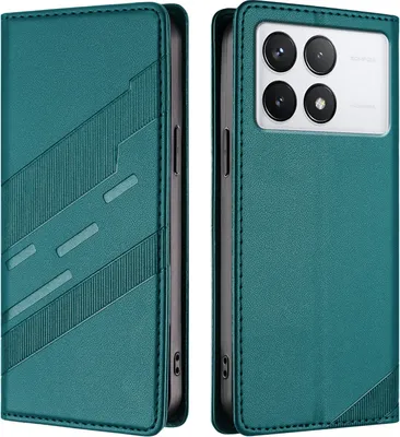 Produktbild von Hülle für Xiaomi 14T Pro, Kunstleder Brieftaschen Handyhülle mit Kartenfach und Standfunktion Grün