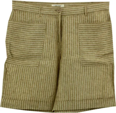 Produktbild von 29767 Gerry Weber, , Damen kurze Jeans Shorts Bermudas, Leinengewebe, beige weiß gestreift, D 44 W 34