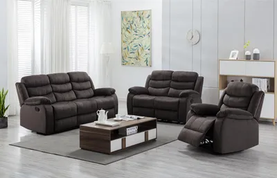A living room scene with a sofa set and coffee table.