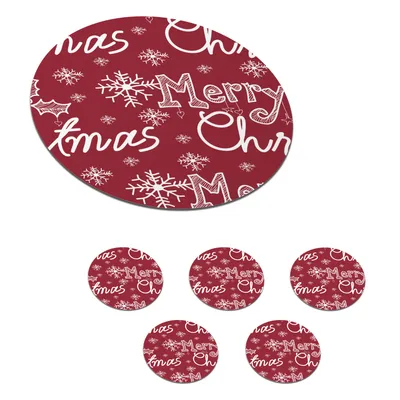 Obrázek produktu pro KitchenYeah® Skleněné podtácky Kulatá sada 6 vzorů - Sníh - Vánoce - Citáty 10x10 cm Podtácky na sklenice - Podtácky na nápoje - Chrániče stolů - Podtácky na šálky Stolní bar Gla
