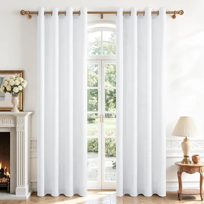 Obrázek produktu pro Záclony, 2 kusy, rozměry 225 x 140 cm, bílé, poloprůhledné, vhodné do obývacího pokoje
