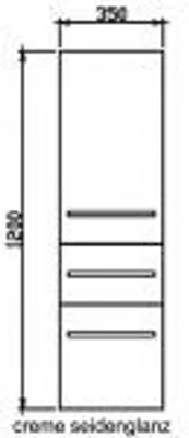 Produktbild von Hochschrank 120 cm creme seidenglanz