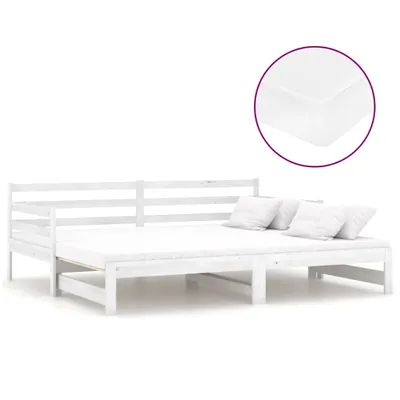 Immagine prodotto di vidaXL Letto da giorno allungabile 2x(90x200) cm in legno di pino massiccio bianco