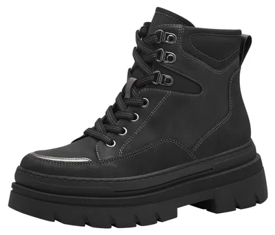 Produktbild von MARCO TOZZI Damen Stiefeletten zum Schnüren mit Plateau mit Reißverschluss, Schw