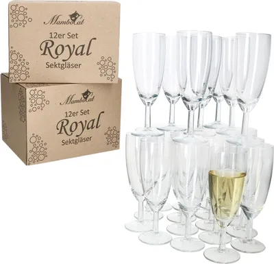 Produktbild von 24er Set Royal Sektgläser 140ml Champagner-Glas klare Sektflöte Prosecco Party