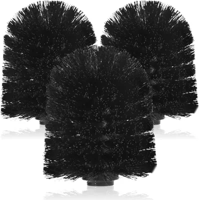 Produktbild von 3-stück Toiletbürstenkopf-Set in Schwarz für Toilettenbürsten - 80 mm Bürstenkopf