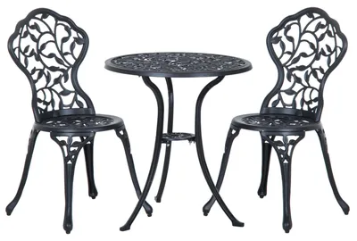 Produktbild von Bistroset für 2 Personen Balkonmöbel Set Bistrotisch mit 2 Stühlen Schwarz