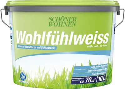 Produktbild von SCHÖNER WOHNEN Wandfarbe WohlfühlWeiss 10 Liter