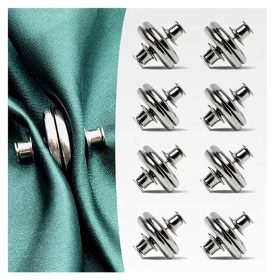 Produktbild von Magnetische Vorhang Raffhalter Edelstahl 8 Stück, Halter Haken Clip für Zuhause, Schlafzimmer und Büro