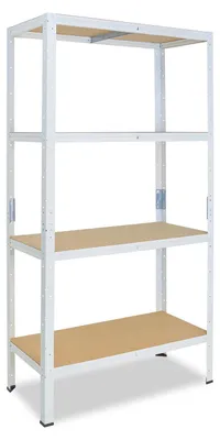 Image de shelfplaza HOME 155x50x40 cm Étagère charges lourde en blanc avec 4 étagères et une capacité de charge de 175 kg par étagère