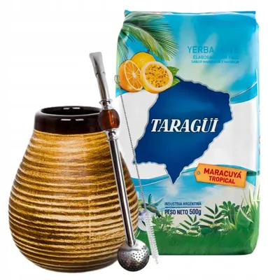 Zdjęcie produktu dla Zestaw Startowy do Yerba Mate Taragui Maracuya + Tykwa Matero Bombilla