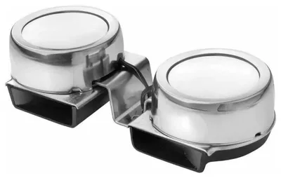 Obrázek produktu pro Vetus Dvojitá elektrická lodní houkačka z nerezové oceli, vysoký/nízký tón, 12 V, stříbrná, univerzální velikost